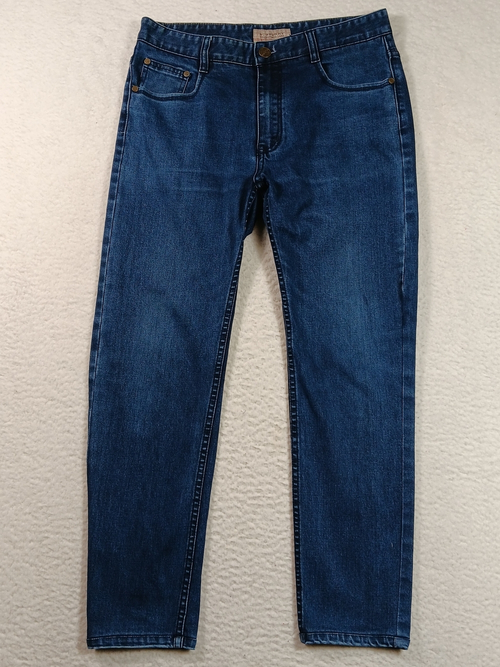 Burberry Jeans Mens 32x27 Blue Denim Slim Fit Dark Wash Stretch Designer Bloke